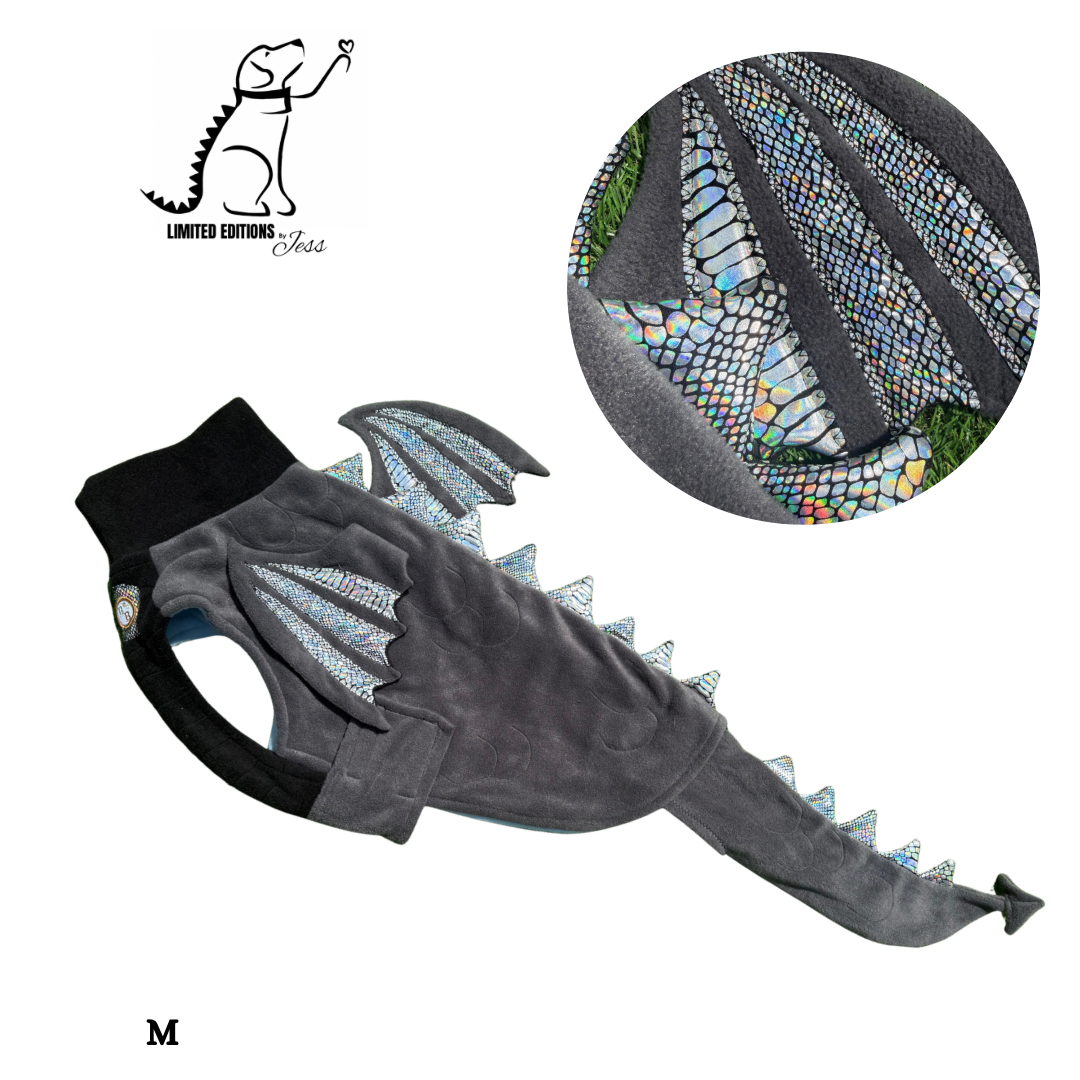 Medium Limited Edition Hologram snake print Dragon Coat with Wings & detachable tail (ONLY 1 AVAILABLE)