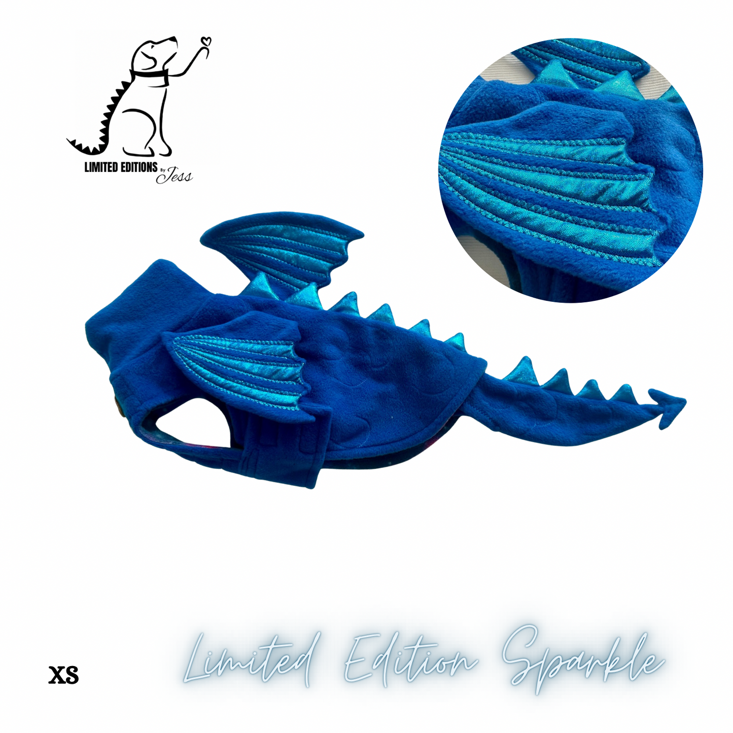 NEW XS Limited Edition Sparkly Dragon Coat with Wings & detachable tail (ONLY 1 AVAILABLE)