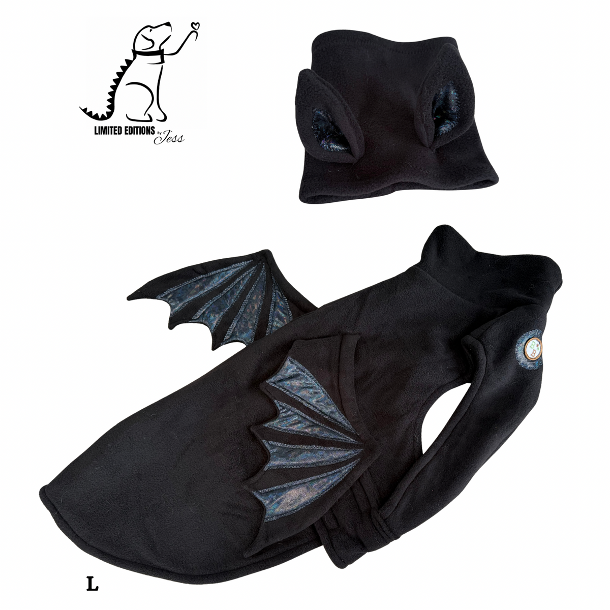 .Limited Edition Bat coat & Snood with sparkle details ( Various sizes but only 1 of each available)