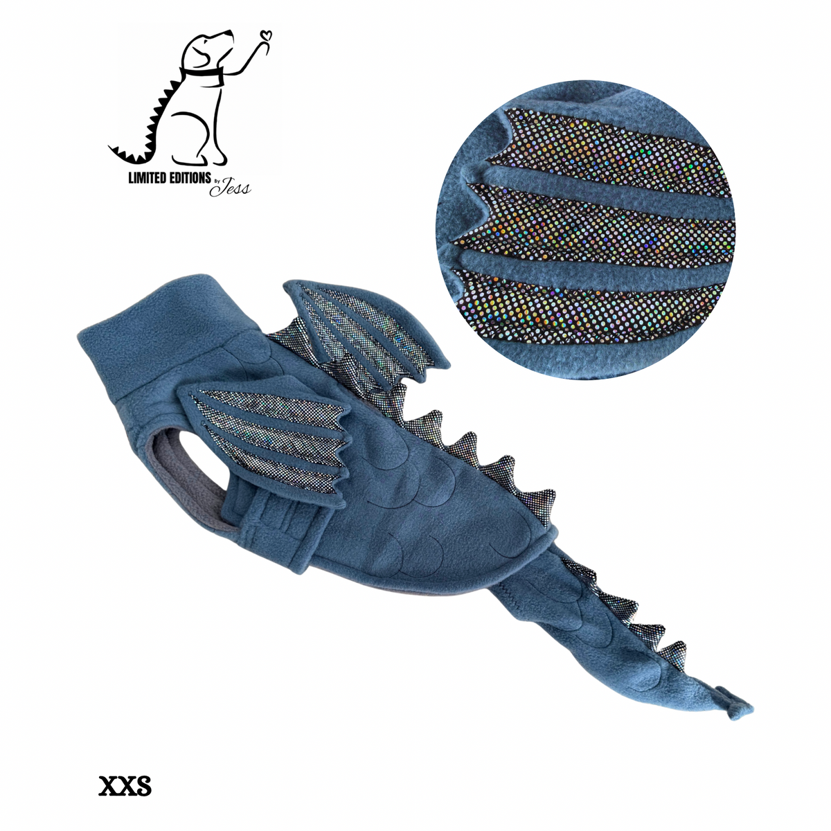.XXS Limited Edition Dragon Sparkle Coat & Detachable Tail (ONLY 1 AVAILABLE)