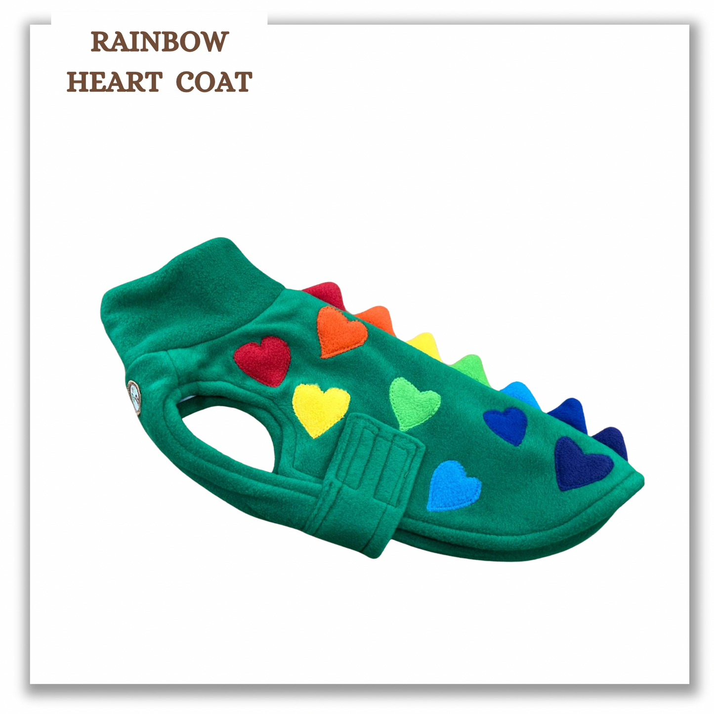 Special Edition Emerald Green/Rainbow Hearts Coat (various sizes)