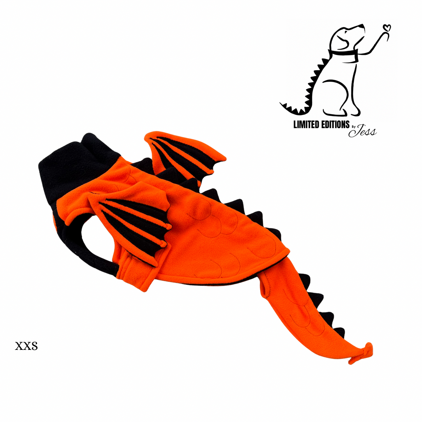 XXS Limited Edition Dragon coat with wings, spikes and detachable tail (ONLY 1 AVAILABLE)