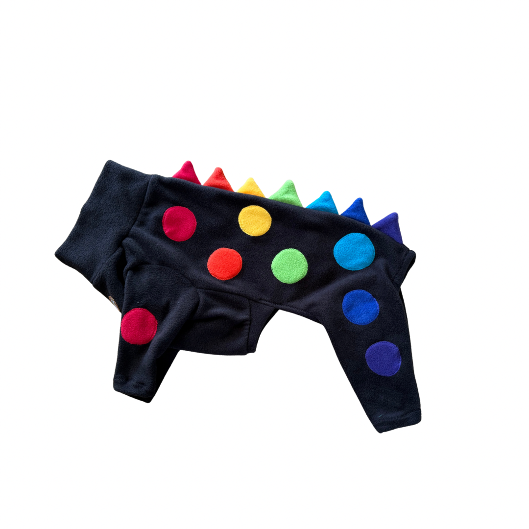 S/M Black with Rainbow Spots & Spikes Jumper
