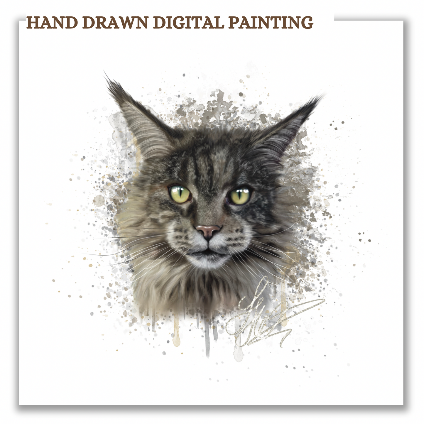 Hand Drawn Digital Pet Portrait