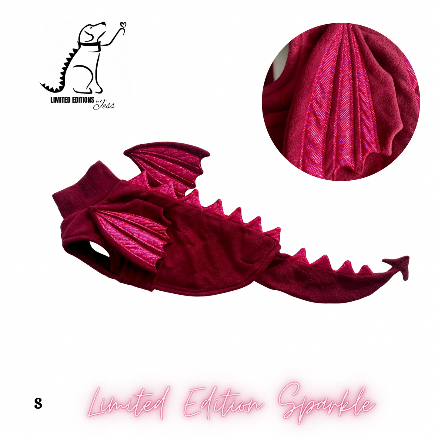 NEW S Limited Edition Sparkly Dragon Coat with Wings & detachable tail  (ONLY 1 AVAILABLE)