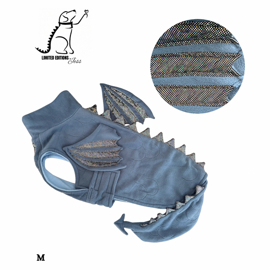 .Medium Limited Edition  Dragon Sparkle Coat & Detachable Tail (ONLY 1 AVAILABLE)