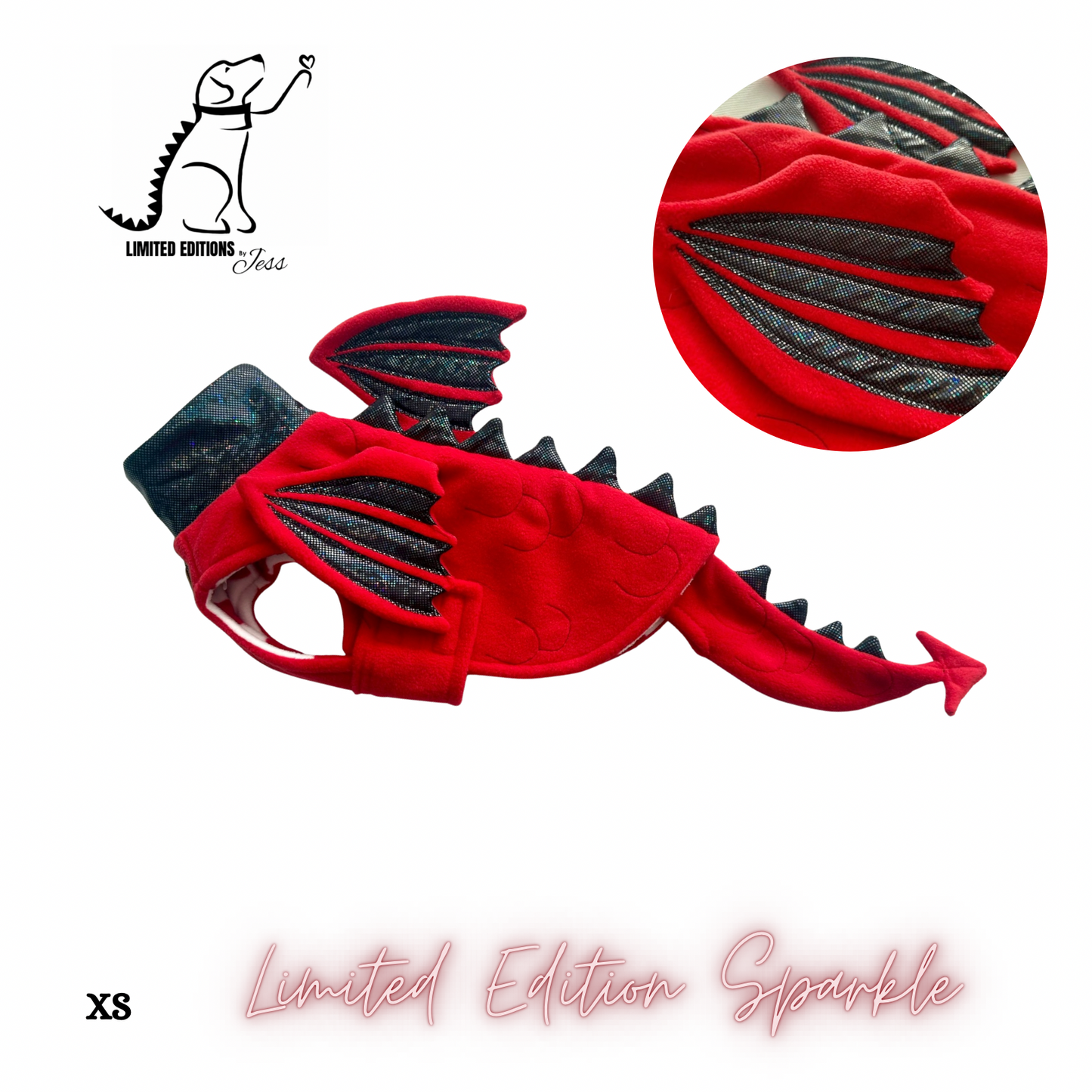 NEW XS Limited Edition Sparkly Dragon Coat with Wings & detachable tail  (ONLY 1 AVAILABLE)