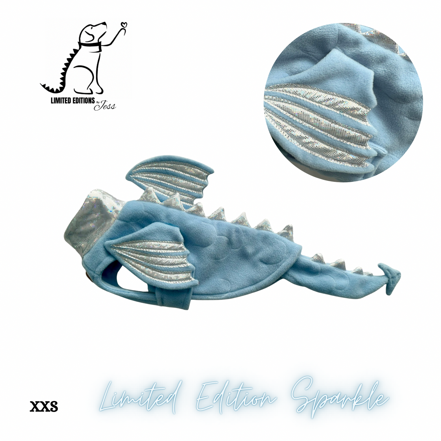 NEW XXS Limited Edition Sparkly Dragon Coat with Wings & detachable tail  (ONLY 1 AVAILABLE)