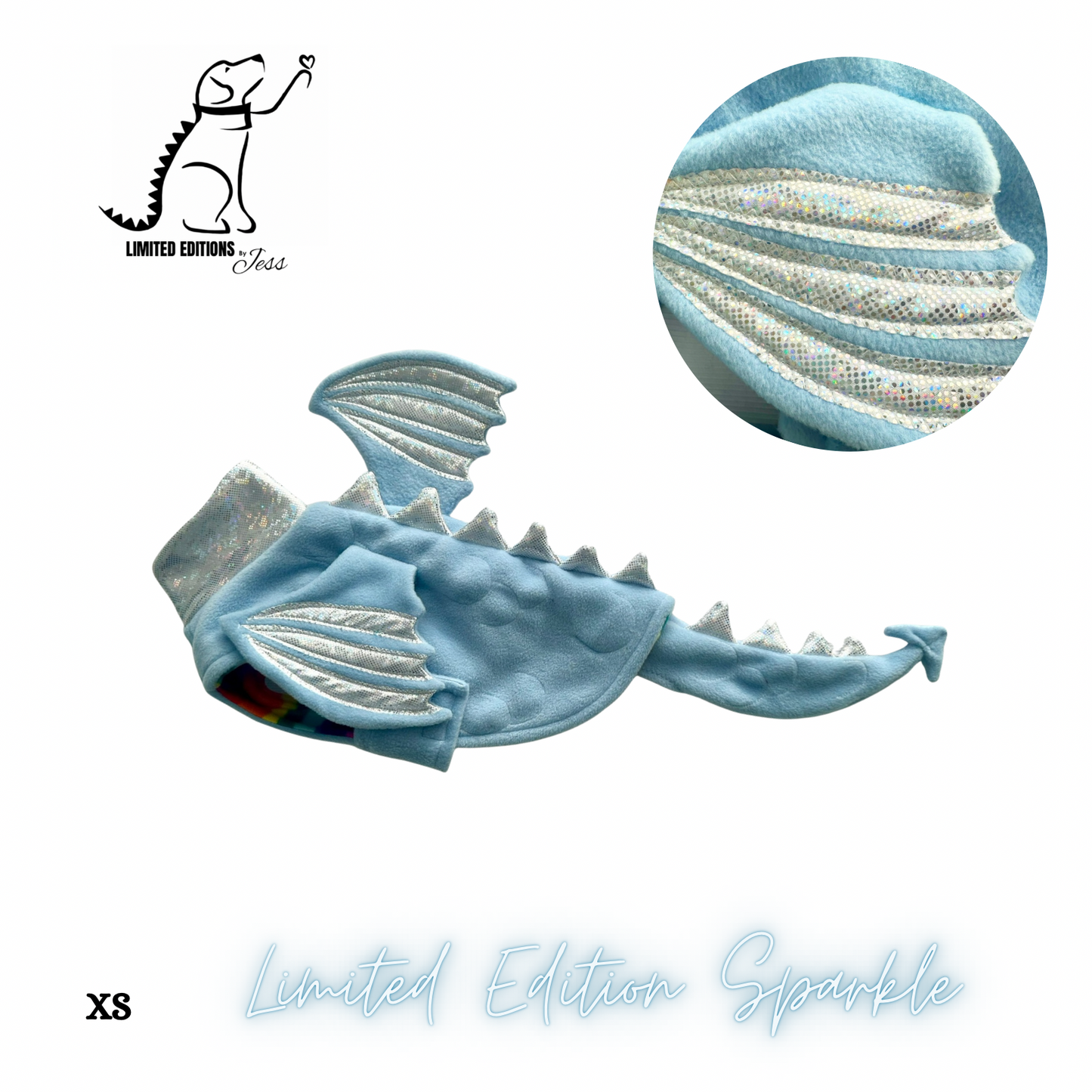 NEW XS Limited Edition Sparkly Dragon Coat with Wings & detachable tail  (ONLY 1 AVAILABLE)