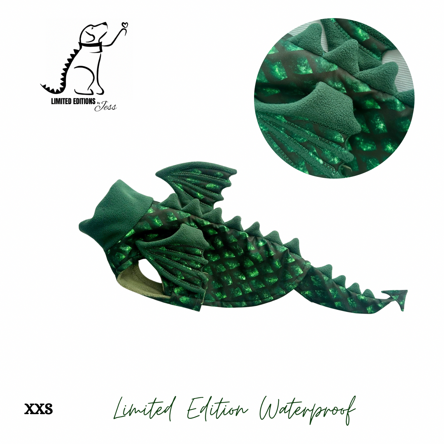 NEW XXS Limited Edition Waterproof Dragon Scale Coat (ONLY 1 AVAILABLE)