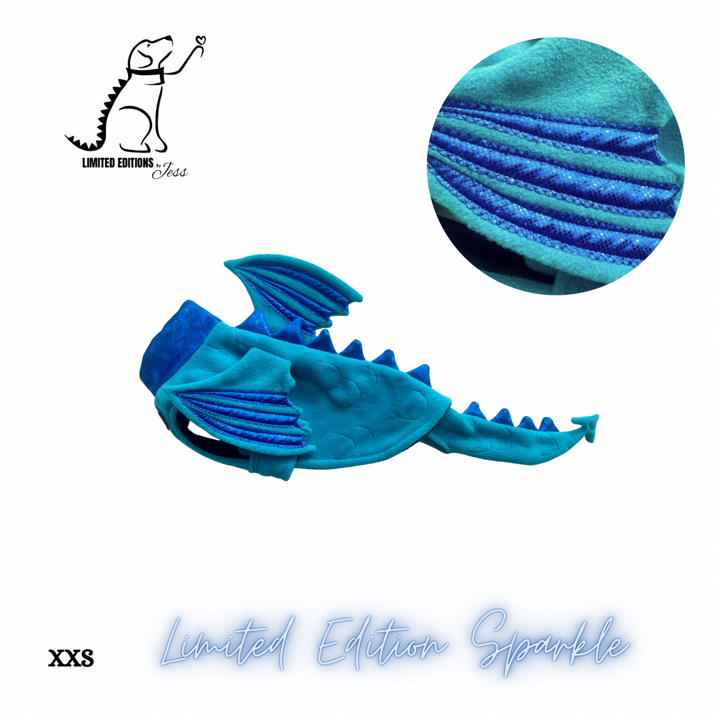 NEW XXS Limited Edition Sparkly Dragon Coat with Wings & detachable tail  (ONLY 1 AVAILABLE)