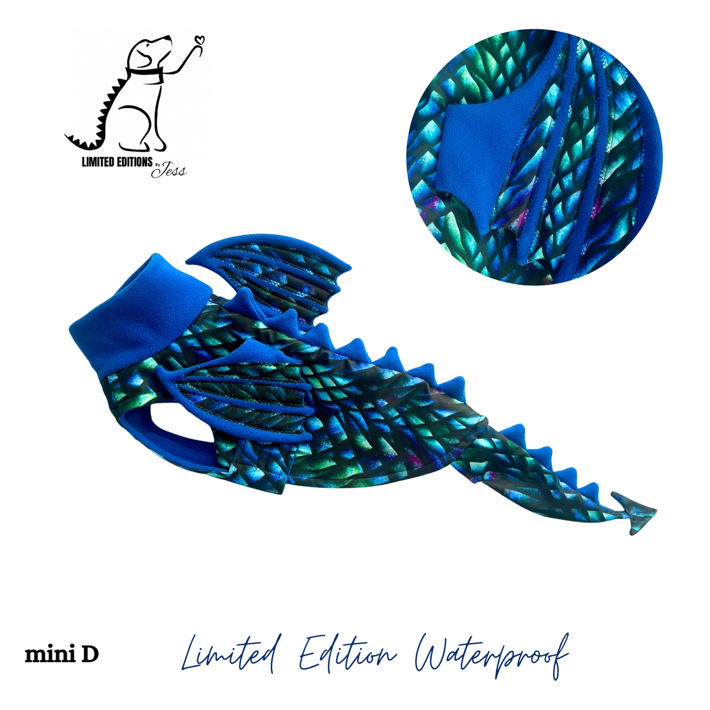 NEW Mini Dachshund Limited Edition Waterproof Dragon Scale Coat (ONLY 1 AVAILABLE)