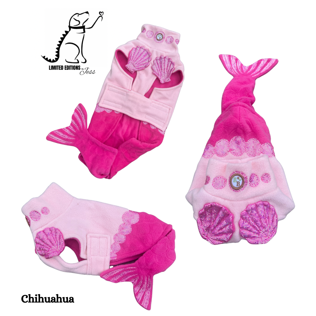 Chihuahua Limited Edition Sparkly mermai Coat with detachable tail  (ONLY 1 AVAILABLE)