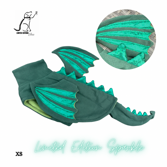 XS Limited Edition Sparkly Dragon Coat with Wings & detachable tail  (ONLY 1 AVAILABLE)