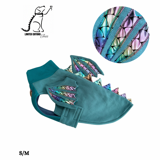 .S/M Limited Edition Dragon coat with iridescent wings and  spikes (ONLY 1 AVAILABLE)