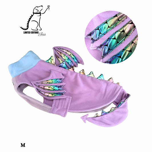 .Medium Limited Edition iridescent  Dragon Coat with Wings & detachable tail  (ONLY 1 AVAILABLE)