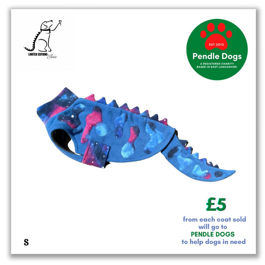 Small Limited Edition ‘Luna’ Splodge Dino coat with spikes and detachable  tail (ONLY 1 AVAILABLE)