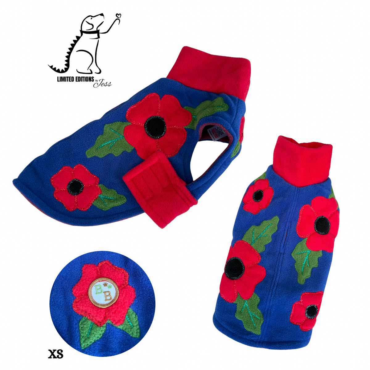 .Limited Edition Poppy coat with sparkle details ( Various sizes but only 1 of each available))