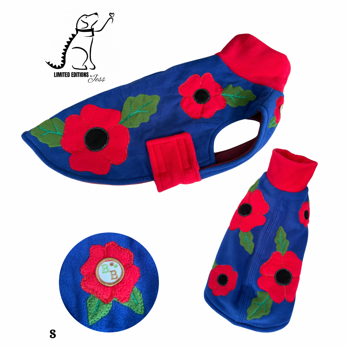 .Limited Edition Poppy coat with sparkle details ( Various sizes but only 1 of each available))