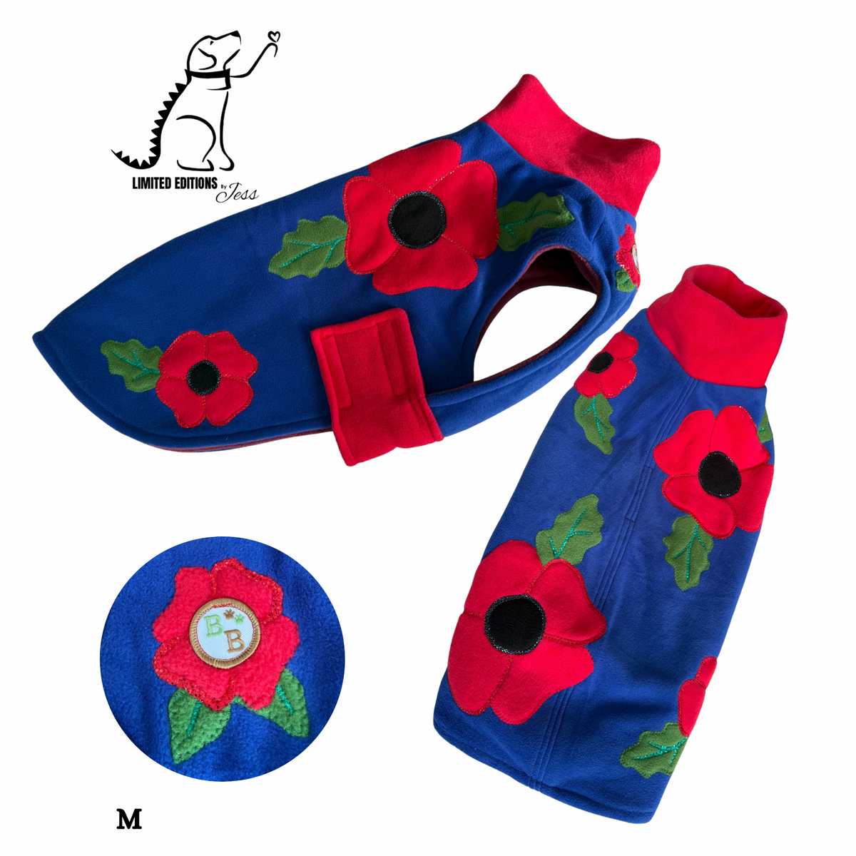 .Limited Edition Poppy coat with sparkle details ( Various sizes but only 1 of each available))