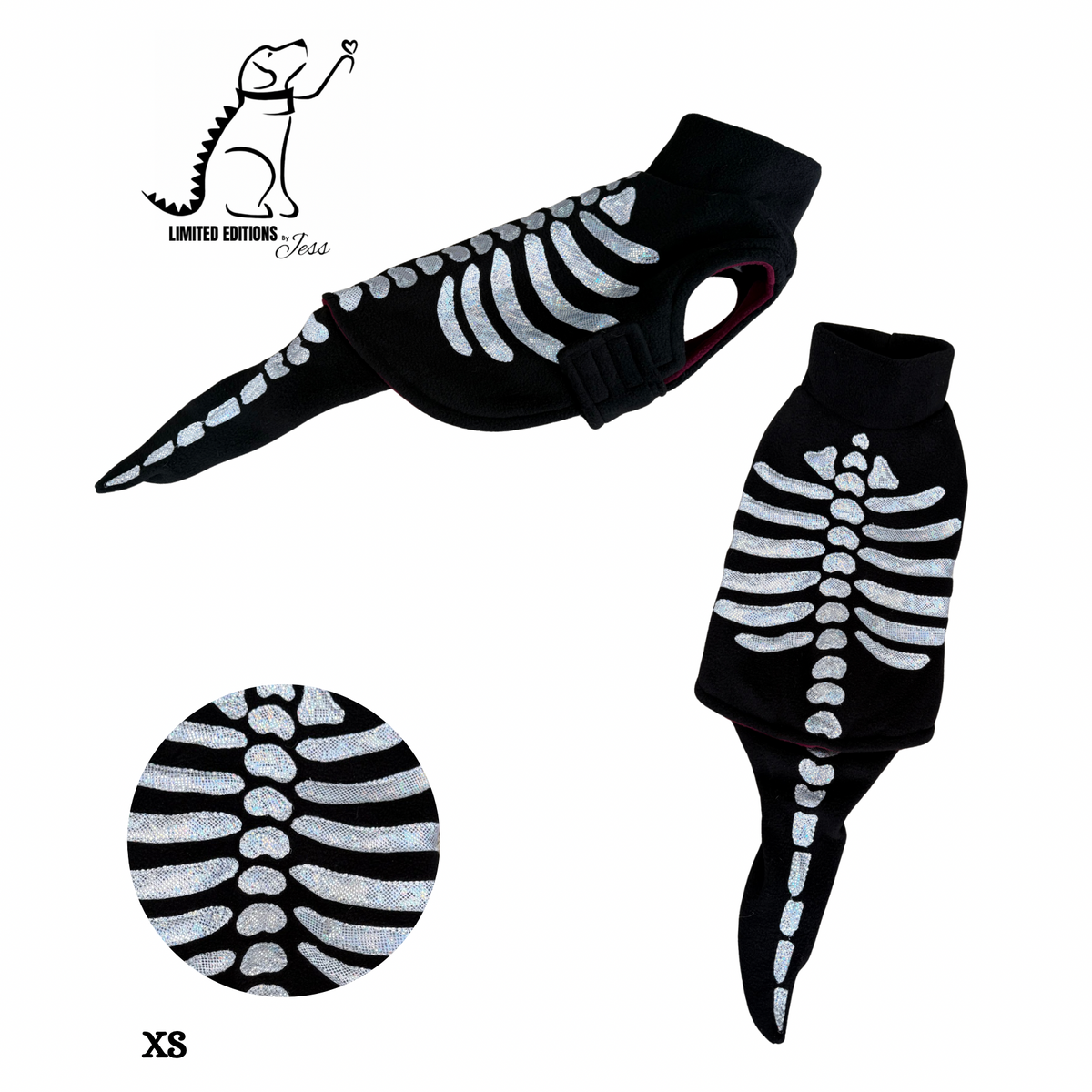 .XS Limited Edition sparkle skeleton coat with detachable tail  (ONLY 1 AVAILABLE)