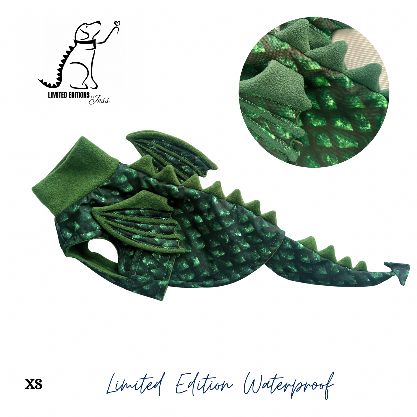 NEW XS Limited Edition Waterproof Dragon Scale Coat (ONLY 1 AVAILABLE)