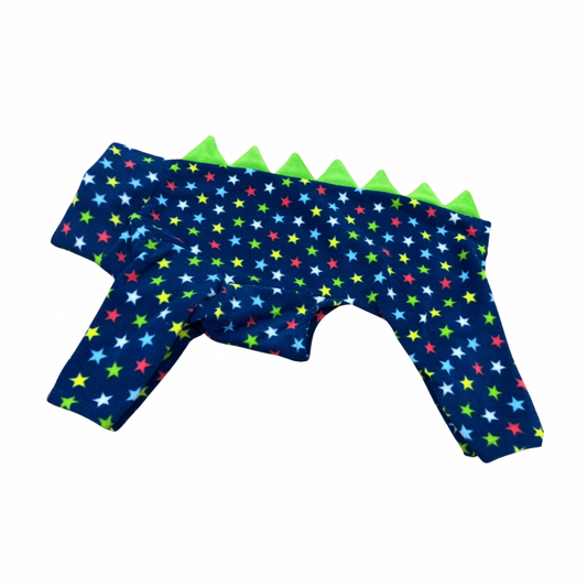 Blue/multi star fleece pyjamas with Contrast Spikes