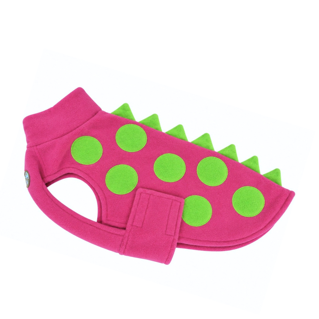 Dinosaur Dog Coats Cerise & Lime