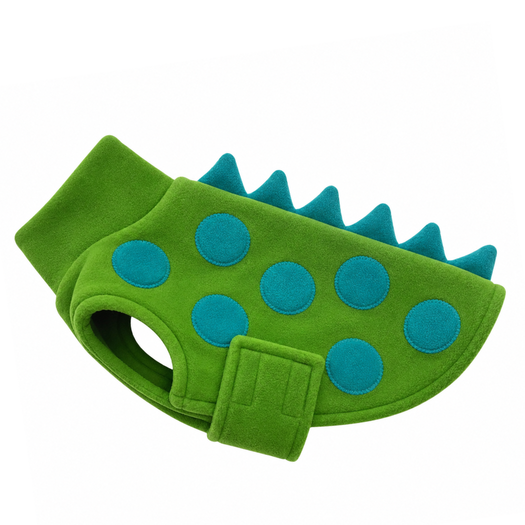 Dinosaur Dog Coats Forest & Teal