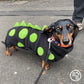 Barker and Browns Bespoke made to measure original Dinosaur dog coat