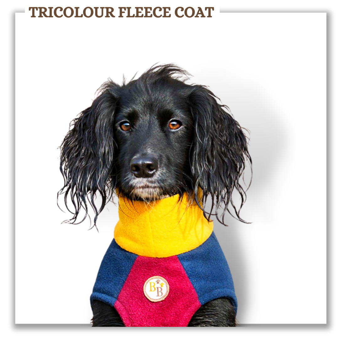 Tricolour Dog Fleece Coat