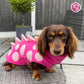 Barker and Browns Bespoke made to measure original Dinosaur dog coat